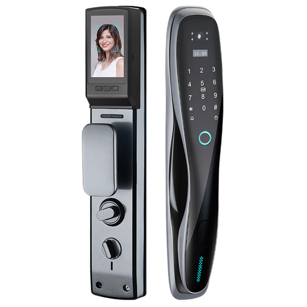 Smart Door Lock Camera Fingerprint Wifi Silver with Mobile App Camera Door Lock and Fingerprint Door Lock