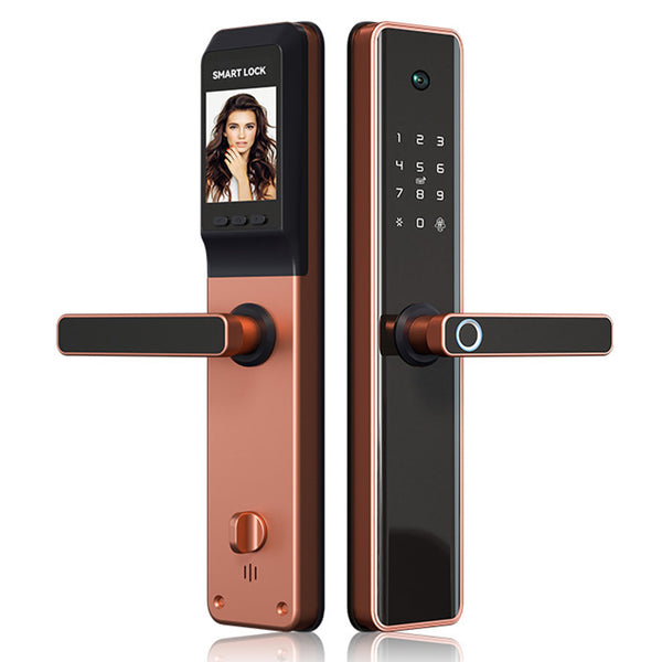 Smart Door Lock Camera Bronze Fingerprint Door Lock with Mobile App Camera Bronze Smart Door Lock and Fingerprint Smart Lock
